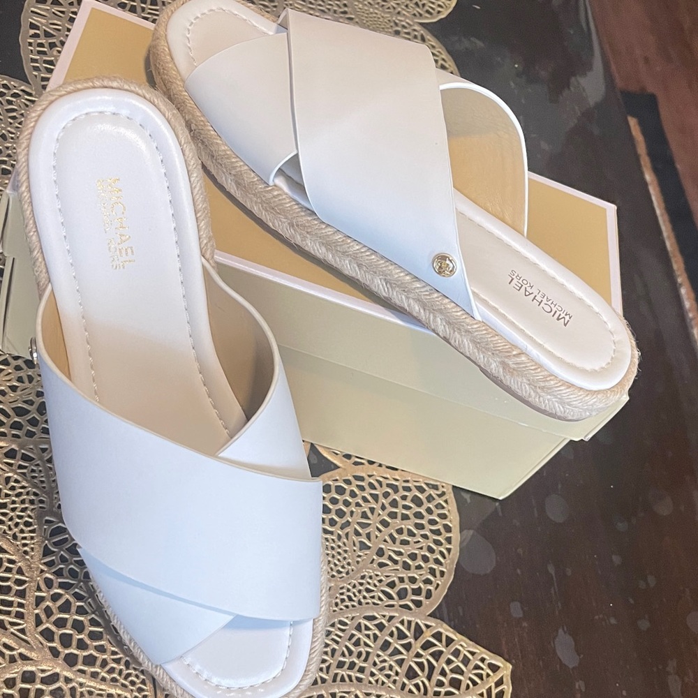 MICHAEL KORS Slip On Leather Espadrille Shoes - Picture 1 of 3